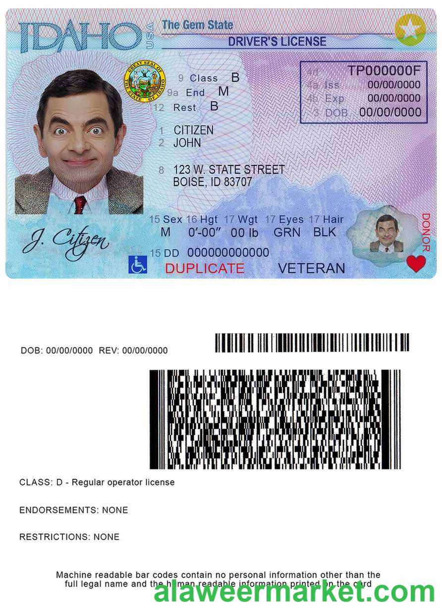 USA Idaho driver license
